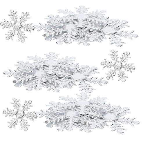 1 Packung 6 Cm Schneeflocken-Konfetti, Silberne Schneeflocken-Pailletten, Stoff-Schneeflocken, Dekoration Für Weihnachten, Feiertage, Party-Dekorationen Und Heimdekoration von KELFEEAO