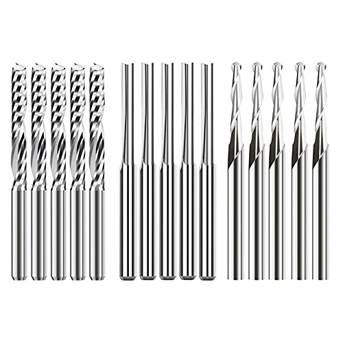KELING Schaft FräSer Gravur Set 15 StüCk FräSer für Holzbearbeitung Acryl Schneiden 3,175/2Mm Schaft Hartmetall FräSer KELING Schaft FräSer Gravur Set 15 StüCk FräSer für Holzbearbeitung Acryl Schneiden 3,175/2Mm Schaft Hartmetall FräSer von KELING