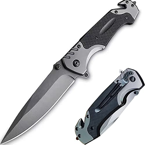 Klappmesser Taschenmesser G10 Griff Survival Messer mit Glasbrecher & Gurtschneider, 3 In 1 Überlebensmesser Einhandmesser Outdoor Messer Rescue Messer mit Gürtelclip für Camping, Angeln (Type-2) Klappmesser Taschenmesser G10 Griff Survival Messer mit Glasbrecher & Gurtschneider, 3 In 1 Überlebensmesser Einhandmesser Outdoor Messer Rescue Messer mit Gürtelclip für Camping, Angeln (Type-2) von KEMOFOD