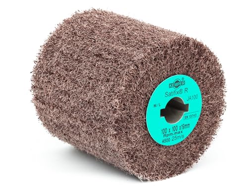 KEMPER Schleifwalze/Satinierwalze Satifix® R JA 100, 100x100x19mm m.Doppel-Keilnut, Körnung JA100 medium von KEMPER