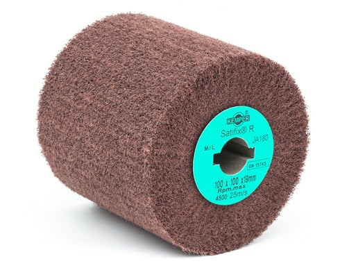 KEMPER Schleifwalze/Satinierwalze Satifix® R JA 180, 100x100x19mm m.Doppel-Keilnut, Körnung JA180 fine von KEMPER