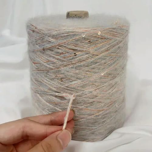 KEMTAT 500 g/Rolle Pailletten Mohair Schal Pullover Weiches dünnes Wollgarn Handstrickpullover Babykleidung Faden Häkeln Glitzer Mohair Garn KEMTAT 500 g/Rolle Pailletten Mohair Schal Pullover Weiches dünnes Wollgarn Handstrickpullover Babykleidung Faden Häkeln Glitzer Mohair Garn von KEMTAT