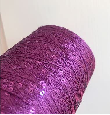 KEMTAT Häkelgarn zum Stricken, Polyestergarn mit Pailletten, Garn 500 g, Garn mit Schlaufen, Strickgarn mit Lurex, großes Spulengarn KEMTAT Häkelgarn zum Stricken, Polyestergarn mit Pailletten, Garn 500 g, Garn mit Schlaufen, Strickgarn mit Lurex, großes Spulengarn von KEMTAT