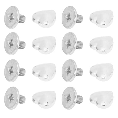 8mm Herzform Nieten, Zinklegungsherzige Nieten mit PH -Schrauben für Gürtel, Taschen, Hüte, Kleidung, Schuhe, Einfache Installation (Silber) von KENANLAN