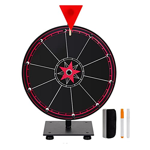 KENANLAN 12-Zoll-Spinning Prize Wheel, Tabletop Prize Wheel mit Trocken Abwischbaren Markern und Radiergummi, Editierbares Spinning Wheel für Fortune Spinning Game Carnival (A) von KENANLAN
