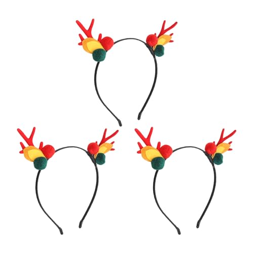 KENANLAN 3 Rentierstirnbänder, Leichter Stabiler Metallhaarief für Mädchen mit Weihnachtsdesign, Geeignet für Party, Cosplay, Foto -Requisite, Ideal für Schulveranstaltungen, Geburtstage von KENANLAN