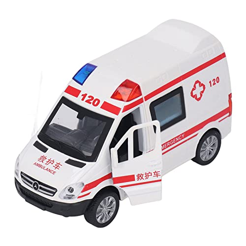 KENANLAN Alloy Model Car Mini Car Toy, Fünf Türen Notfalltransportauto mit Beleuchtungsmusik, Geburtstag Weihnachten, aus Legierungsmaterial Hergestellt (Mittelgroße Krankenwagen) von KENANLAN