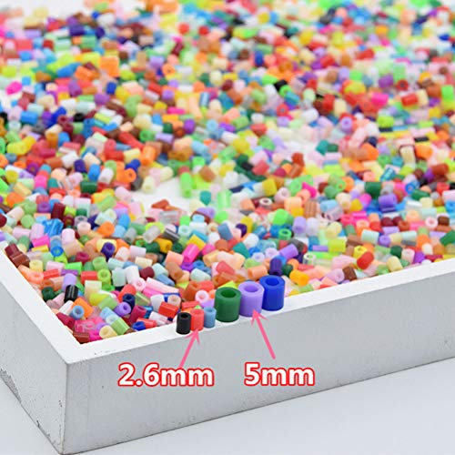 KENANLAN Pädagogisches Spielzeug für 4800 Stück 5mm Kunststoff Rohr Perlen 24 Farbe Melty Perlen DIY Craft Kit mit Ideen für Bequemes Lernen (Bunt) von KENANLAN