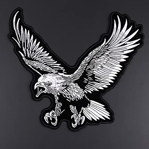 KENID 30 cm große Adler-Stickerei-Aufnäher, Cowboy, Motorrad, Mantel, Motorrad, Rock, DIY-Dekoration, Abzeichen, Aufkleber, zum Aufbügeln auf Kleidung KENID 30 cm große Adler-Stickerei-Aufnäher, Cowboy, Motorrad, Mantel, Motorrad, Rock, DIY-Dekoration, Abzeichen, Aufkleber, zum Aufbügeln auf Kleidung von KENID
