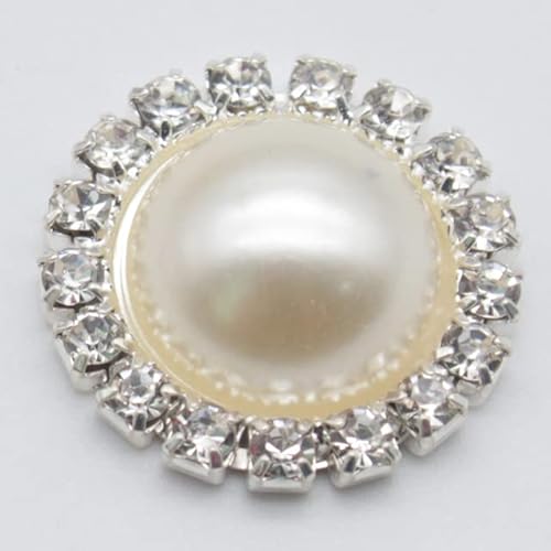 KENID Druckknöpfe, 18 – 25 mm, rund, flach, Kunstharz, mit Strass, zum Aufnähen, Basteln, Haarschmuck, Zubehör, Kleidung, Metall, silberfarben, 10 Stück KENID Druckknöpfe, 18 – 25 mm, rund, flach, Kunstharz, mit Strass, zum Aufnähen, Basteln, Haarschmuck, Zubehör, Kleidung, Metall, silberfarben, 10 Stück von KENID