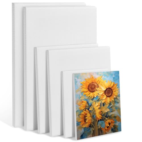 KENPOJO 6 Stück Leinwände Set, Keilrahmen Leinwände zum Bemalen 30x20 20x15 15x10 cm aus Säurefreie Baumwolle 280g/m² Dreifach Grundiert, Malen Canvas für Acrylfarben Ölgemälde, Anfänger Künstler KENPOJO 6 Stück Leinwände Set, Keilrahmen Leinwände zum Bemalen 30x20 20x15 15x10 cm aus Säurefreie Baumwolle 280g/m² Dreifach Grundiert, Malen Canvas für Acrylfarben Ölgemälde, Anfänger Künstler von KENPOJO