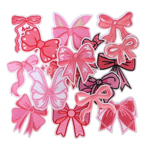 16 x Schleifen-Aufnäher zum Aufbügeln, niedliche rosa Schleife, bestickte Aufnäher für Kleidung, Schuhe, Jeans, Hüte, DIY Handwerk 16 x Schleifen-Aufnäher zum Aufbügeln, niedliche rosa Schleife, bestickte Aufnäher für Kleidung, Schuhe, Jeans, Hüte, DIY Handwerk von KEOGONG