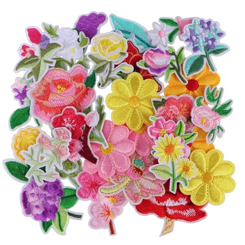 36 bunte Blumen zum Aufbügeln, zufällige verschiedene Stile, bestickte Blumenapplikation für Jeans, Jacke, Kleidung, Hut 36 bunte Blumen zum Aufbügeln, zufällige verschiedene Stile, bestickte Blumenapplikation für Jeans, Jacke, Kleidung, Hut von KEOGONG