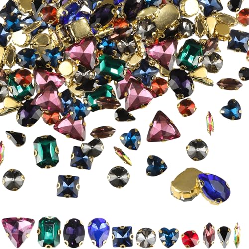 50 Stück Strasssteine zum Aufnähen, gemischte Formen, Glas-Strasssteine, zum Aufnähen auf Kristall-Edelsteine, flache Rückseite mit silberner Kralle, für Schmuckherstellung, DIY, Handwerk, Schuhe 50 Stück Strasssteine zum Aufnähen, gemischte Formen, Glas-Strasssteine, zum Aufnähen auf Kristall-Edelsteine, flache Rückseite mit silberner Kralle, für Schmuckherstellung, DIY, Handwerk, Schuhe von KEOGONG