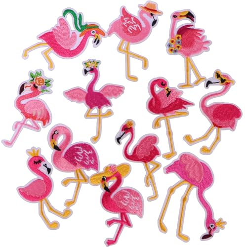 Aufnäher zum Aufbügeln, niedlicher hawaiianischer Flamingo, bestickte Applikation für Bekleidungszubehör Aufnäher zum Aufbügeln, niedlicher hawaiianischer Flamingo, bestickte Applikation für Bekleidungszubehör von KEOGONG