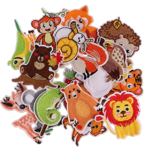 Bestickte Aufnäher mit Tiermotiven, niedliche Zootiere, zum Aufnähen / Aufbügeln, Applikation für Schuhe, Kleidung, Rucksäcke, Mützen Bestickte Aufnäher mit Tiermotiven, niedliche Zootiere, zum Aufnähen / Aufbügeln, Applikation für Schuhe, Kleidung, Rucksäcke, Mützen von KEOGONG
