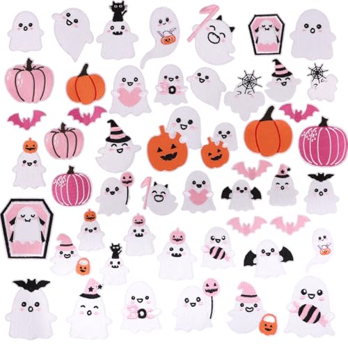 Halloween-Aufnäher zum Aufbügeln, bestickt, zum Aufnähen, für Kleidung, Jacken, Jeans, Rucksack, Hüte, Dekoration, 50 Stück von KEOGONG