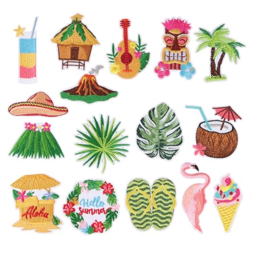 KEOGONG Aufnäher zum Aufbügeln, niedliche Dekor-Flicken, hawaiianische Stile, Stickapplikation für Kleidung, Jacken, Jeans, Hüte, DIY Handwerk KEOGONG Aufnäher zum Aufbügeln, niedliche Dekor-Flicken, hawaiianische Stile, Stickapplikation für Kleidung, Jacken, Jeans, Hüte, DIY Handwerk von KEOGONG