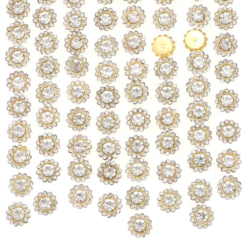 Strasssteine zum Aufnähen, Kristall-Edelsteine, Glas, weiße Strasssteine, flache Rückseite, mit Goldklaue, zum Nähen, Blumenkralle für Schmuck, Basteln, Schuhe, Kleid, Hochzeitsdekoration, 100 Stück Strasssteine zum Aufnähen, Kristall-Edelsteine, Glas, weiße Strasssteine, flache Rückseite, mit Goldklaue, zum Nähen, Blumenkralle für Schmuck, Basteln, Schuhe, Kleid, Hochzeitsdekoration, 100 Stück von KEOGONG
