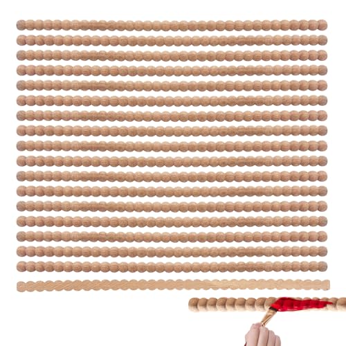 18 Stück Holzzierleisten, 40 cm, dekorative Halb-Holzperlen, Zierleisten für Möbel, Schränke, Wände und Bastelprojekte von KEOHOLI