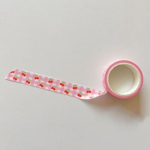KEOJI 1Pcs Pink Grid Cherry Flower Washi Tape Dekoratives Klebeband Farbing Tape Für Aufkleber Scrapbooking DIY Schreibwaren Tape-1Pc D von KEOJI