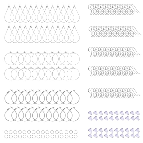400 Stück von Ohrringe Selber Machen Set, Ohrringe Diy, Darunter Ohrhaken, Kleine Schlaufen, Ohrstecker und Weiteres Zubehör für Die Schmuckherstellung von KEORHEZ