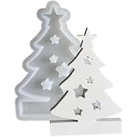 Silikonform Weihnachten, 6 Pcs Silikon Gießform Weihnachten, Weihnachtsbaum, Elch und Sternformen, Zum Gießen Weihnachten für DIY Handwerk,Kerze, Seife, Gips, Handwerk von KEORHEZ