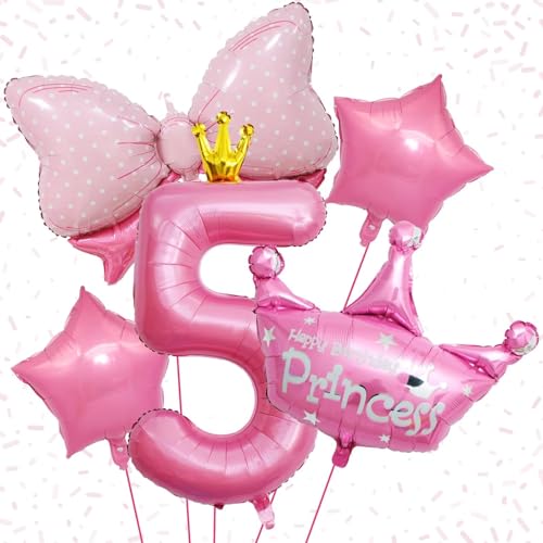 5 Geburtstag Mädchen, Rosa Geburtstag 5 Jahre Mädchen, Deko 5. Geburtstag Mädchen, Geburtstagsdeko 5 Jahre, Geburtstagsdeko Mädchen 5, 5 Jahr Geburtstag Mädchen, Schmetterling Krone Folienballons von KEPMOV