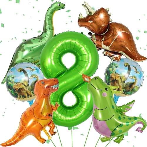 8 Geburtstag Junge, Dino Geburtstag Deko 8 Jahre, Geburtstagsdeko 8 Jahre Junge, Dino Luftballons Geburtstag 8 Dino Deko Kindergeburtstag, Dinosaurier Geburtstag Deko, Safari Geburtstagsdeko Junge von KEPMOV
