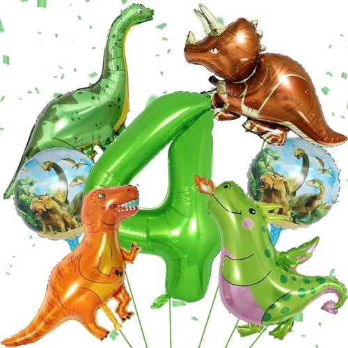 Dino Geburtstag Deko 4 Jahre, Dino Deko Kindergeburtstag 4 Jahre, Geburtstagsdeko 4 Jahre Junge, Dino Luftballons Geburtstag 4, Dinosaurier Geburtstag Deko, Dino Folienballons Safari Geburtstagsdeko von KEPMOV
