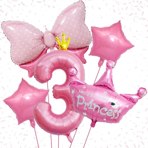Geburtstag 3 Jahre Mädchen, Rosa Geburtstag Mädchen 3 Jahre, Deko 3. Geburtstag Mädchen, Geburtstagsdeko 3 Jahre Mädchen, Geburtstagsdeko Mädchen 3 Jahr, Schmetterling Krone Folienballons 3 von KEPMOV