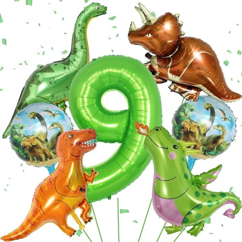 Geburtstag 9 Jahre Junge, Dino Geburtstag Deko 9 Jahre, Geburtstagsdeko 9 Jahre Junge, Dino Luftballons Geburtstag 9 Dino Deko Kindergeburtstag, Dinosaurier Geburtstag Deko, Safari Geburtstagsdeko von KEPMOV
