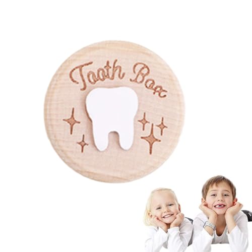 KEQAR Zahndose Milchzähne für Mädchen und Jungen, Milchzahndose mit niedlichem Motiv, Geschenkideen zur Taufe und zum Geburtstag, neue Eltern Zahnfee Geschenk (Dinosaurier) von KEQAR