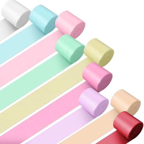 9er Set Regenbogen Kreppband 4,5cm x10m – Buntes Krepppapier für Partydeko, Hochzeit, Geburtstag – 9 Farben DIY Luftschlangen, Floristenkrepp, Bastelbedarf 9er Set Regenbogen Kreppband 4,5cm x10m – Buntes Krepppapier für Partydeko, Hochzeit, Geburtstag – 9 Farben DIY Luftschlangen, Floristenkrepp, Bastelbedarf von KEQGPCBE