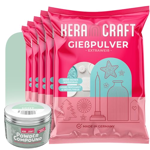 Keracraft Gießpulver 5x1kg inkl. 150g Powder Compound Mint - Farbiges Gießpulver zum Selbermachen Keracraft Gießpulver 5x1kg inkl. 150g Powder Compound Mint - Farbiges Gießpulver zum Selbermachen von KERACRAFT