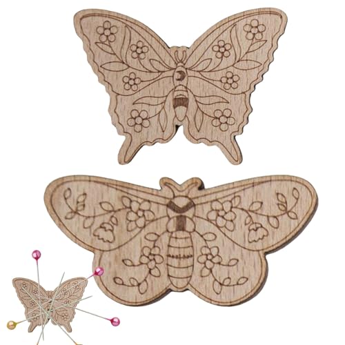 Kreuzstich-Nadelhalter, Schmetterling für Kreuzstich, 2 Stück magnetischer Nadelhalter im Schmetterlings-Design, Quilt-Nadel-Magnethalter im Schmetterlings-Design, Quiltnadel-Halter für Quilter von KERALI