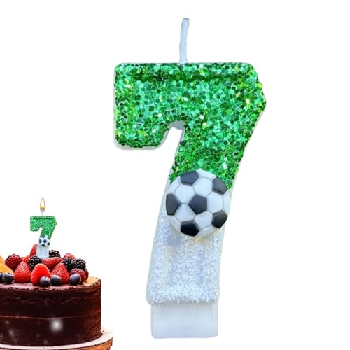 Zahlenkerzen für Kuchen, Fußballkerzen für Kuchen 0–9, Zahlenkuchenkerzen mit Fußballmuster, Mehrzweck-Zahlenkerze für Fußballfeiern, Geburtstag, Jubiläum von KERALI