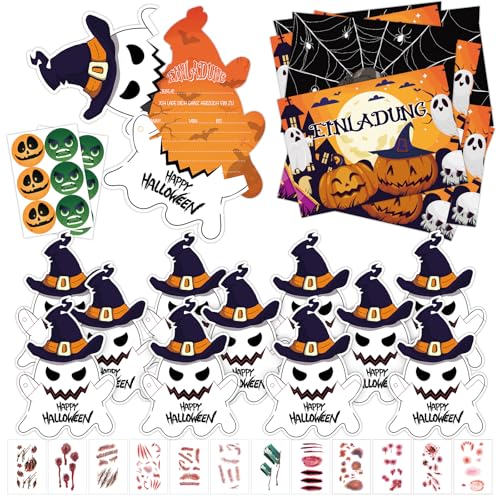 KERANEET 12 Stück Halloween Einladungskarten Geists Halloween Einladungskarten Kinder Halloweens Party Einladungen mit Umschlägen und Aufklebern für Kinder Geists Halloweens Gruselige Mottoparty KERANEET 12 Stück Halloween Einladungskarten Geists Halloween Einladungskarten Kinder Halloweens Party Einladungen mit Umschlägen und Aufklebern für Kinder Geists Halloweens Gruselige Mottoparty von KERANEET