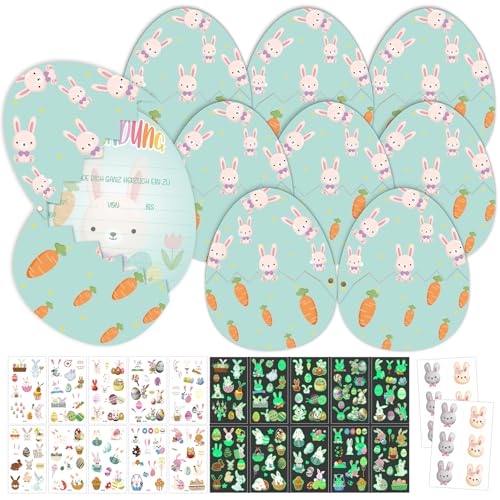 KERANEET 10 Stück Kaninchen Einladungskarten Kindergeburtstag Osterkarten mit Umschlag Einladungskarten Geburtstag Osterkarten für Mädchen Junge Ostern Mottoparty Ostergeschenk KERANEET 10 Stück Kaninchen Einladungskarten Kindergeburtstag Osterkarten mit Umschlag Einladungskarten Geburtstag Osterkarten für Mädchen Junge Ostern Mottoparty Ostergeschenk von KERANEET
