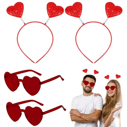 KERANEET 2 Herzbrille Herz Haarreif Herz Brille Rot Amor Haarreif für Valentinstag Geburtstag Kostüm Party Kostüm Accessoire Amor Kostüm Herren und Damen KERANEET 2 Herzbrille Herz Haarreif Herz Brille Rot Amor Haarreif für Valentinstag Geburtstag Kostüm Party Kostüm Accessoire Amor Kostüm Herren und Damen von KERANEET