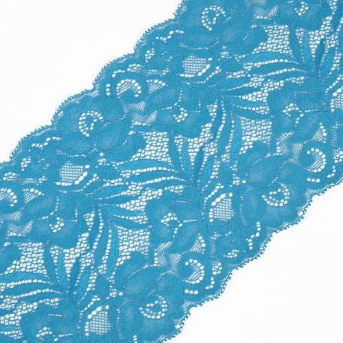 2 Yard 15 cm Stretch Elastisches Spitzenband Stoff DIY Kleidungsstück Zubehör Nähen Trim Hochzeit Dekoration-türkis 2 Yard 15 cm Stretch Elastisches Spitzenband Stoff DIY Kleidungsstück Zubehör Nähen Trim Hochzeit Dekoration-türkis von KERAXL