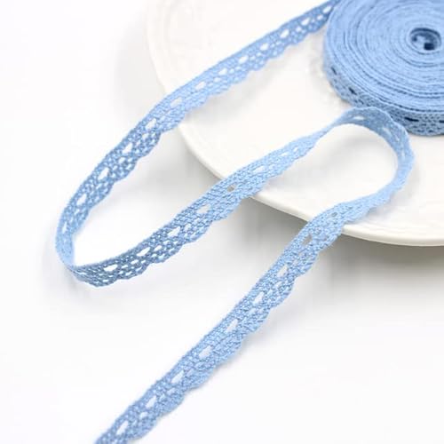 5/10 Yards Baumwolle bestickte Spitzenband Stoff DIY handgefertigte Gardinen Borte Hochzeit Handwerk Kleidung Nähzubehör Zubehör-Blau Breite 8 mm, 10 mm, 10 Yards 5/10 Yards Baumwolle bestickte Spitzenband Stoff DIY handgefertigte Gardinen Borte Hochzeit Handwerk Kleidung Nähzubehör Zubehör-Blau Breite 8 mm, 10 mm, 10 Yards von KERAXL