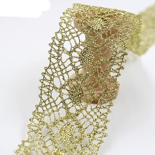 5cm 10yards Vintage Gold Spitzenborte Spitzenstoff für Kleidungsstück Nähzubehör Applikation Hochzeit Handwerk-Standard 5cm 10yards Vintage Gold Spitzenborte Spitzenstoff für Kleidungsstück Nähzubehör Applikation Hochzeit Handwerk-Standard von KERAXL