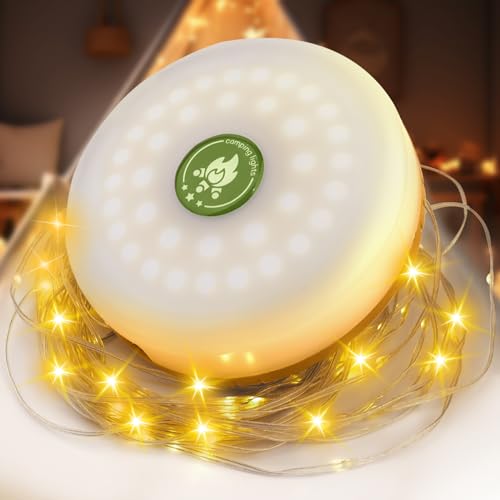 KERCAMKEL Camping Lichterkette Aufrollbar Solar - 10M 132LED Lichterkette Camping Solar Wasserdichte Lichterkette Aufrollbar mit Beleuchtungsmodi für Camping, Wandern und Hof Dekoration von KERCAMKEL
