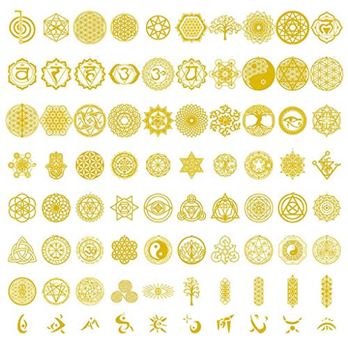 KERDEJAR Orgonit Aufkleber, 80 Stück Geometrische Heilige Kupfer Orgonit Aufkleber Baum des Lebens Blume Energieturm DIY Material Pyramide Epoxidharz Kunsthandwerk Gold KERDEJAR Orgonit Aufkleber, 80 Stück Geometrische Heilige Kupfer Orgonit Aufkleber Baum des Lebens Blume Energieturm DIY Material Pyramide Epoxidharz Kunsthandwerk Gold von KERDEJAR