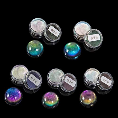KERDEJAR Pigment, 5 Farben, magisches Kunstharz, Chamäleons, Pigmentspiegel, Regenbogenperlen, Pulver, Farbmittel, Epoxidharz, Glitzer, Harz, Schmuckherstellungs-Set KERDEJAR Pigment, 5 Farben, magisches Kunstharz, Chamäleons, Pigmentspiegel, Regenbogenperlen, Pulver, Farbmittel, Epoxidharz, Glitzer, Harz, Schmuckherstellungs-Set von KERDEJAR