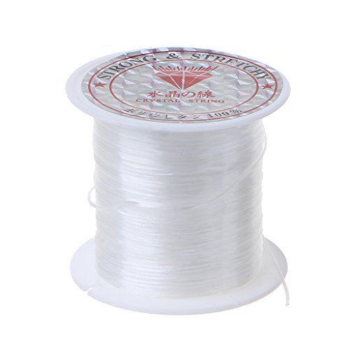 Kerdejar Elastisches transparentes Perlenband aus Polyester, Stringband für die Herstellung von Schmuck, Weiß von KERDEJAR