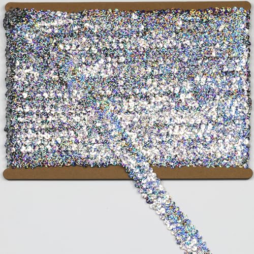 Elastisches Paillettenband, Länge 9,1 m, Breite 3,1 cm, für alle Arten von genähten Kleidungsstücken von KERGAEN