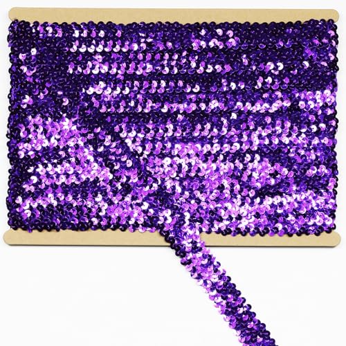 Elastisches Paillettenband, Länge 9,1 m, Breite 3,1 cm, für alle Arten von genähten Kleidungsstücken von KERGAEN