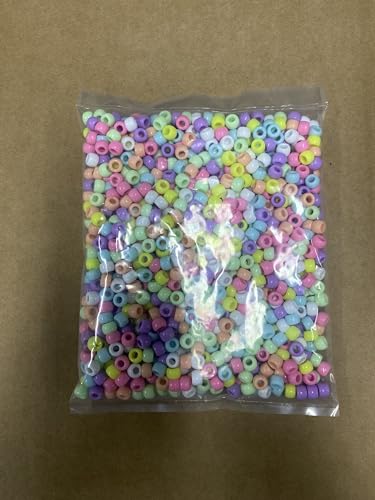 KERGAEN 1000 Stück Pony-Perlen aus Kunststoff für Armbandherstellung, Bastelarbeiten, Schlüsselanhänger und Ornamente, Dekorationen KERGAEN 1000 Stück Pony-Perlen aus Kunststoff für Armbandherstellung, Bastelarbeiten, Schlüsselanhänger und Ornamente, Dekorationen von KERGAEN